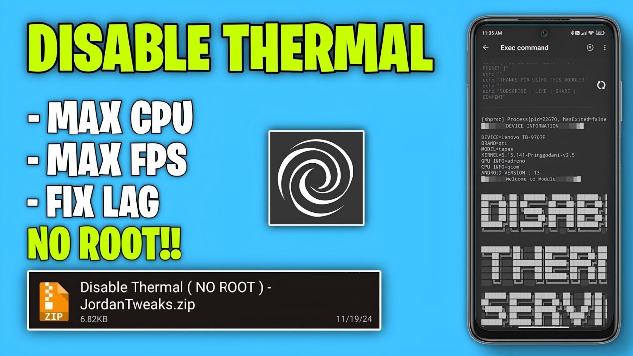 📈 How to Disable Thermal Service On any Android Phone | Without Root - Max FPS Fix lag 🚀
