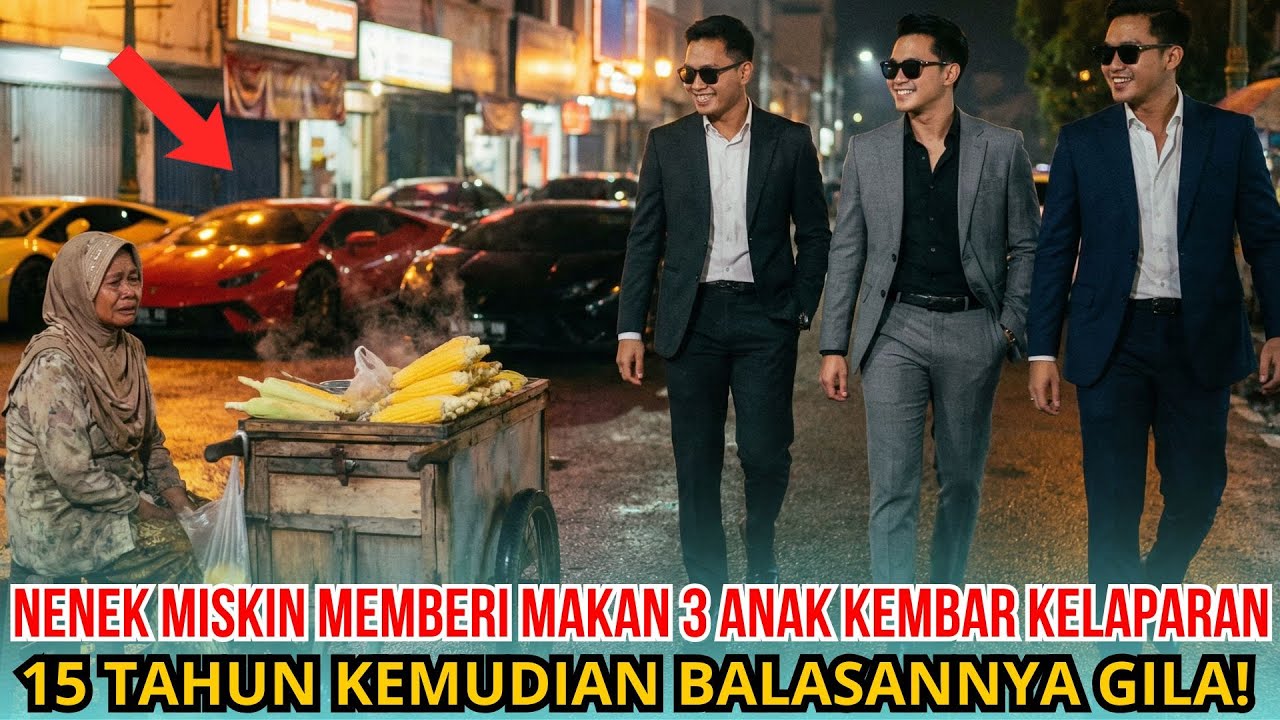 Nenek Miskin Memberi Makan 3 Anak Kembar Kelaparan… 15 Tahun Kemudian Mereka Pewaris Miliaran!