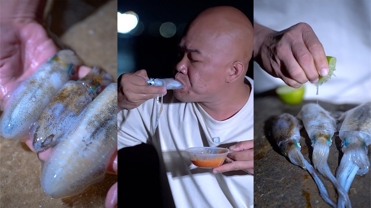 MUKBANG MỰC TƯƠI SỐNG TẠI BIỂN