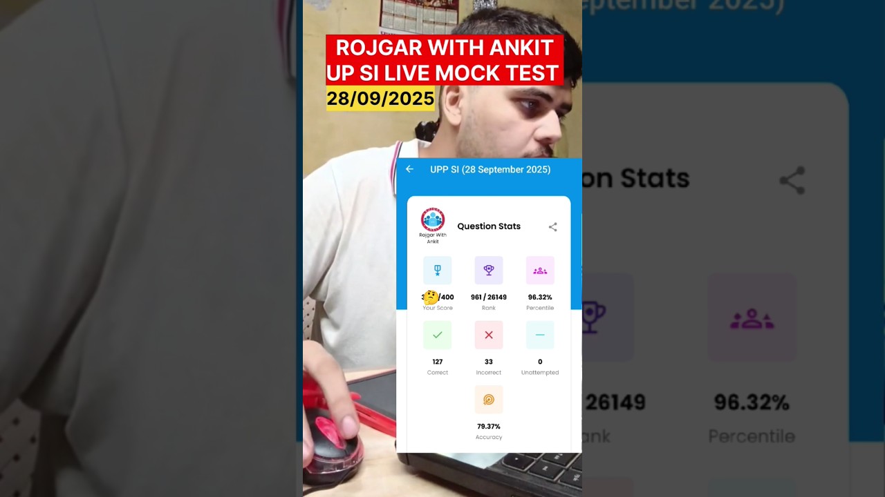 UP SI MOCK TEST RWA🚨| UP SI MOCK TEST ROJGAR WITH ANKIT📚| UP SI MOCK TEST🎯 | UP SI 2025 NEW VACANCY