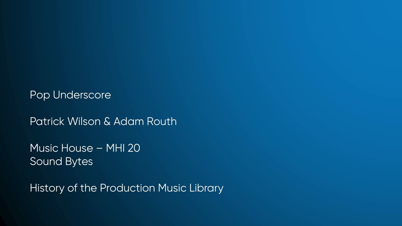 Pop Underscore - Patrick Wilson & Adam Routh | Music House (MHI 20) [Full Track] - HOTPML 