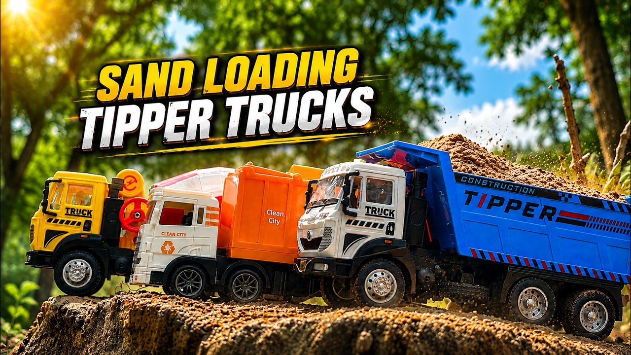 Sand Loading Tipper Trucks 🚛 | Toy Truck Video For Kids