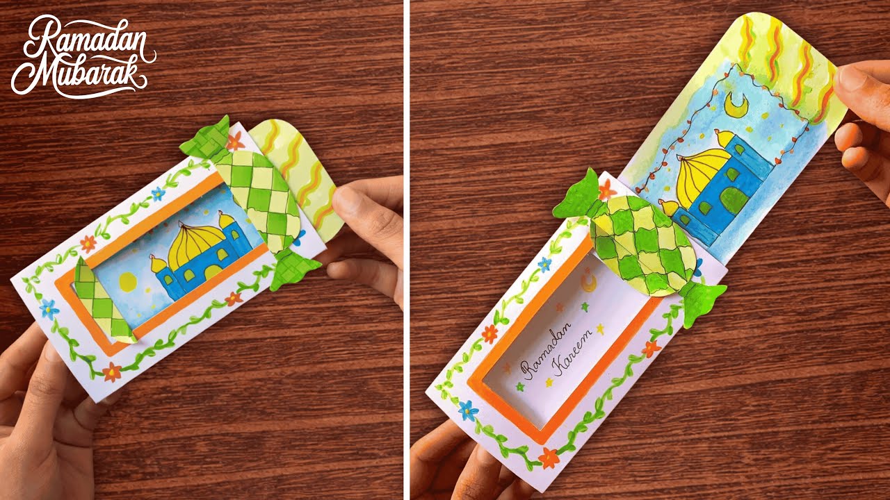 DIY Ramadan Card with Sliding Surprise 🕌🌙 | Easy Handmade Card Idea