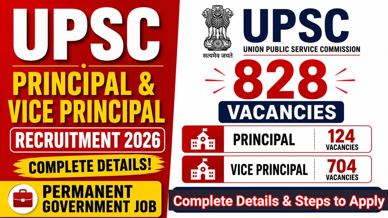 UPSC Principal & Vice Principal Recruitment 2026 | Permanent Government Jobs #upscprincipal #upscjob