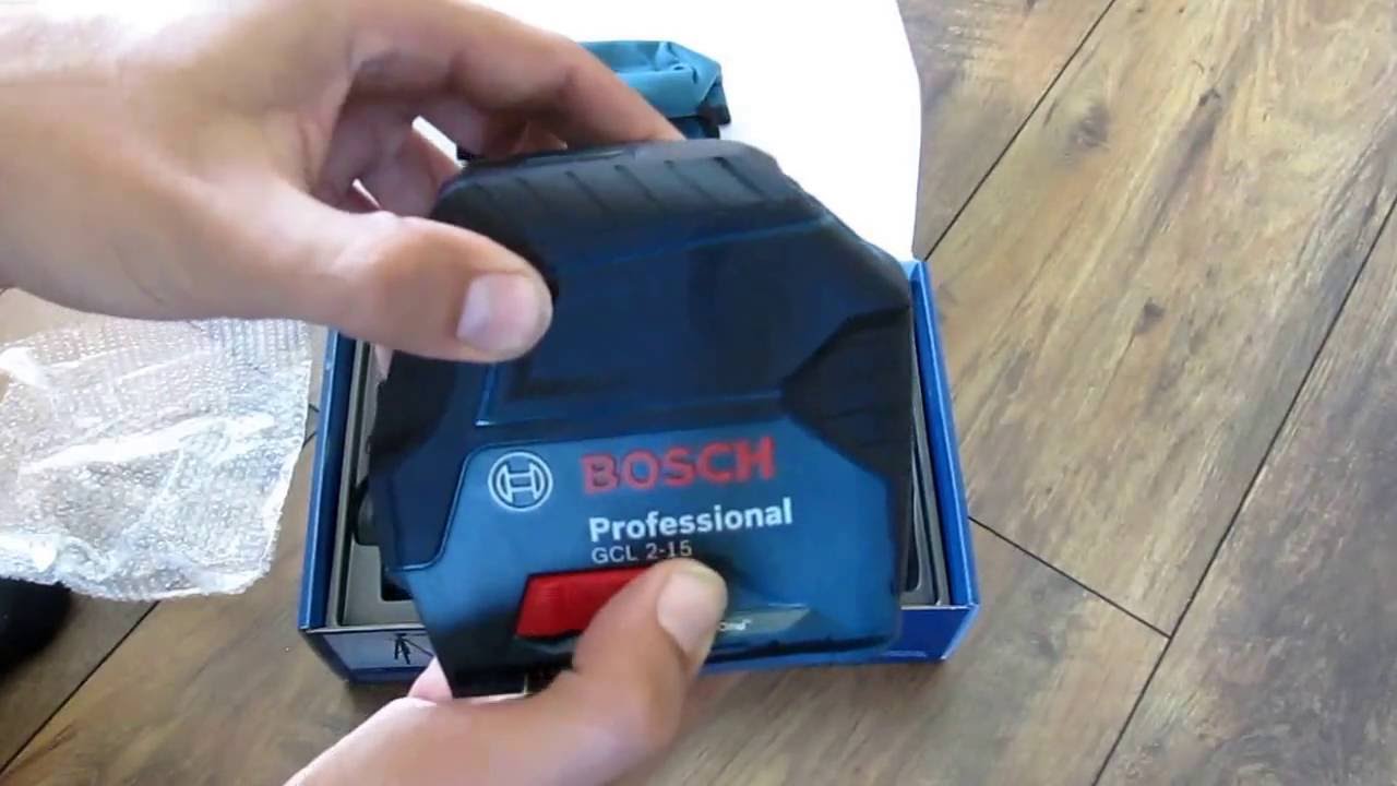 Unpacking / unboxing combi line laser Bosch GCL 2-15 0601066E00