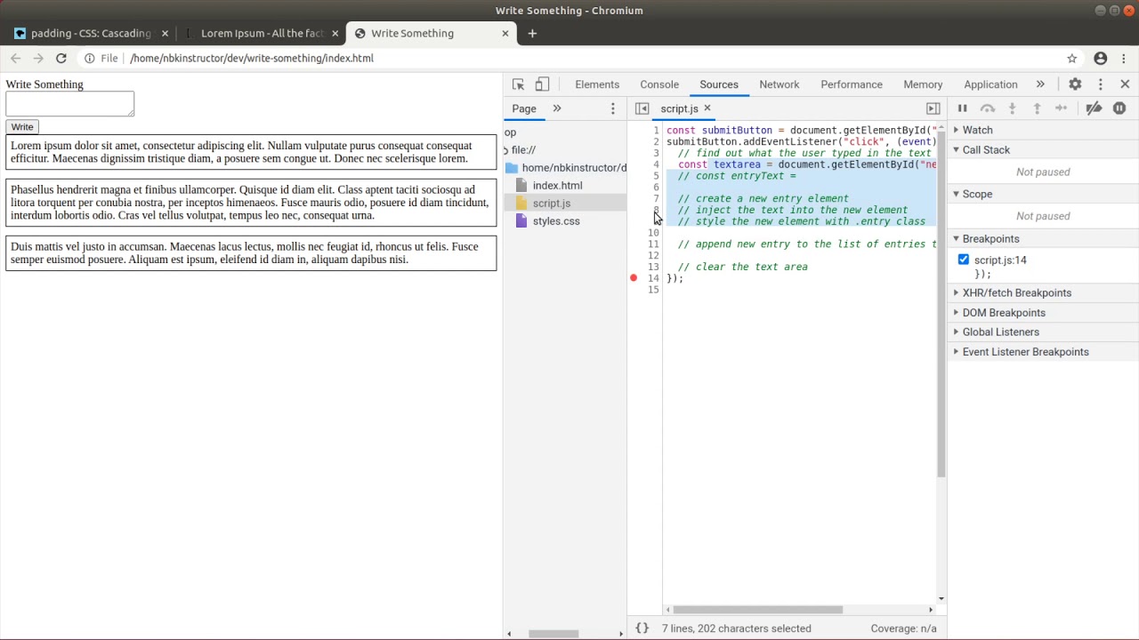 fff3-06 Creating a New Element with JavaScript and Appending to List