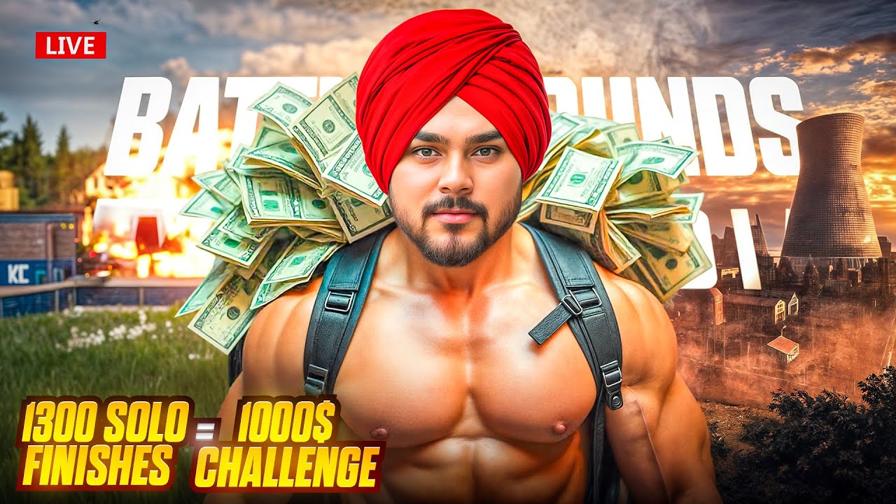 1300 SOLO KILLS FOR $1000 CHALLENGE IN BGMI 🔥IPREEET IS LIVE #bgmilive