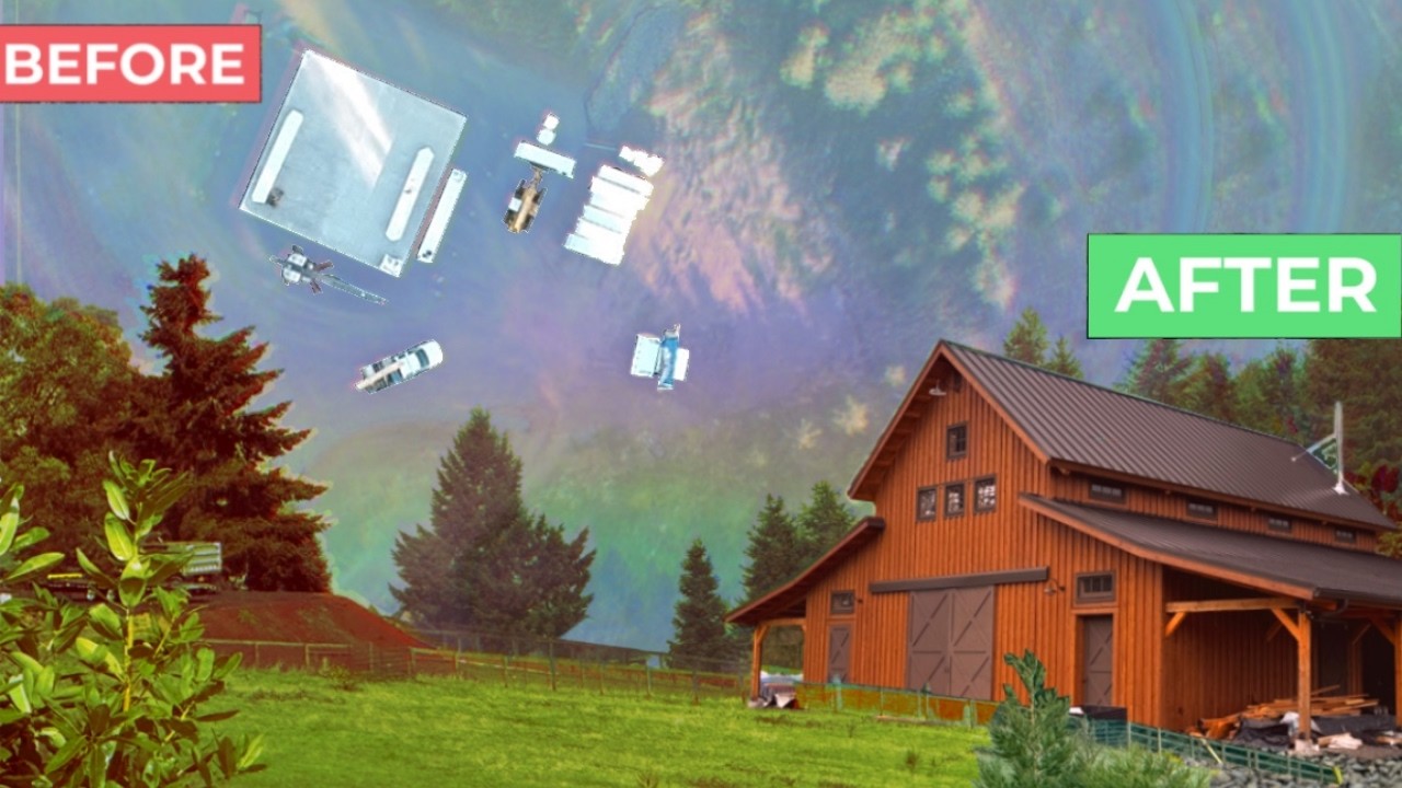 Man Builds AMAZING  Barn ALONE
