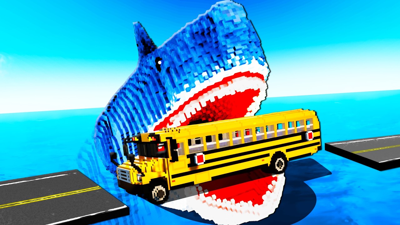CARS vs BIGGEST SHARK