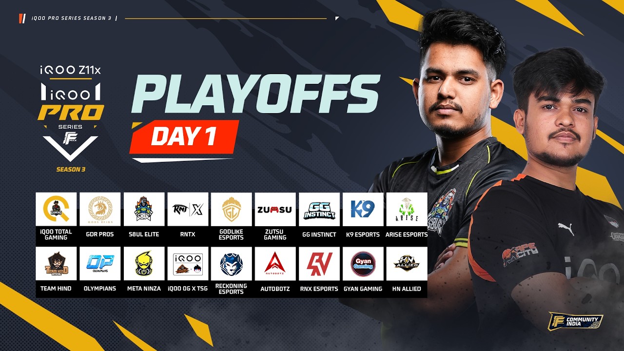 iQOO Pro Series Season 3 - Playoffs | Day 1#iQOOProSeries #iQOOZ11x #FreeFireMax