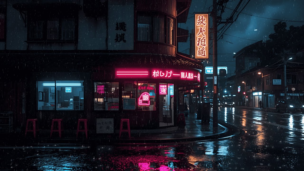 Serene Japanese City Rain – Chill Lofi for Late Night Study