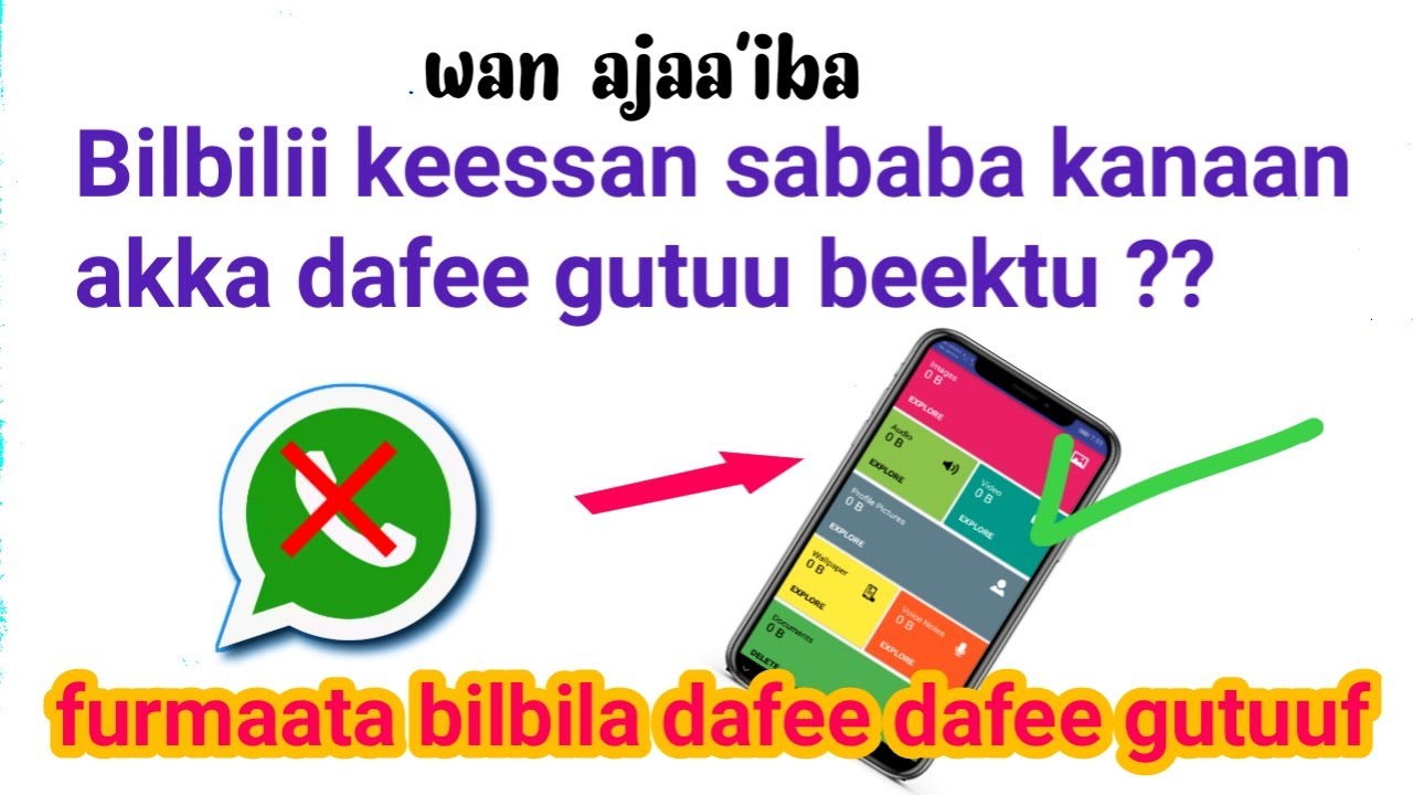 Sababa wasapiin bilbila guuteef furmaata haaraa whatsapp cleaner