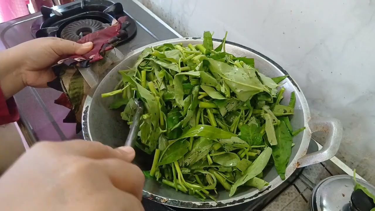 Sarapan jagung rebus || Lanjut masak tumis kangkung, goreng telur bebek ceplok, dan goreng ikan