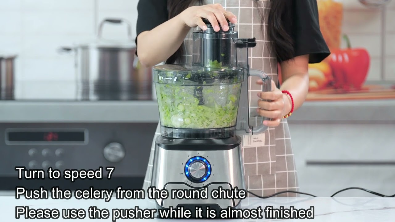 Magiccos FP408 Food Processor Slice Celery Demo