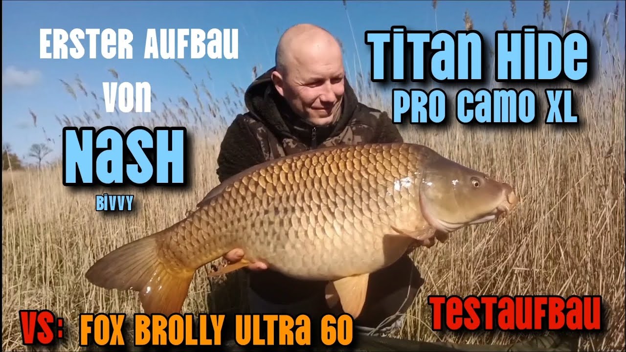 Nash Titan Camo Pro XL Karpfenangeln mit Wetterschutz Fox Bivvy Brolly Angeln