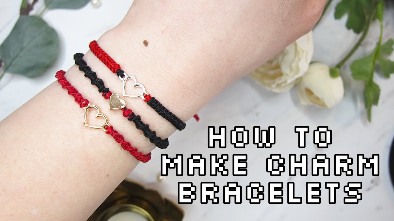 DIY charm bracelet tutorial | How to make friendship bracelets with charms | VLATKAKNOTS TUTORIALS