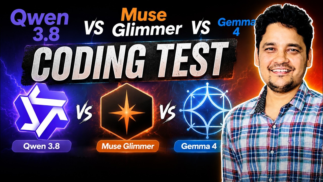 Qwen 3.8 vs Muse Glimmer vs Gemma 4 Coding Test