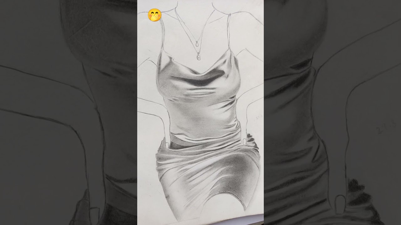 Satin dress drawing #short