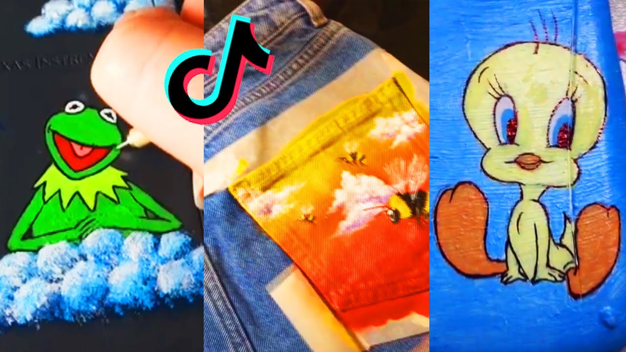 People Painting Things on TikTok for 12 Minutes Straight Part 1 | Tik Tok Art