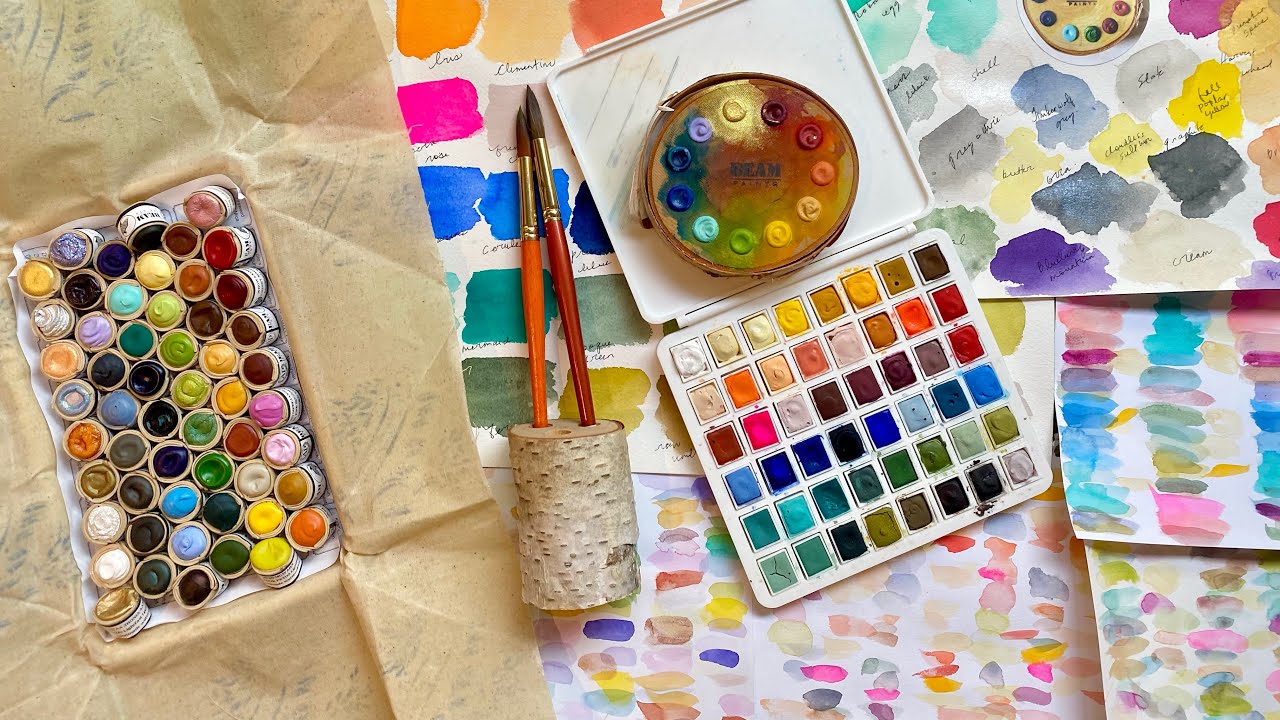 Swatching watercolours and a little painting and creative chat too.