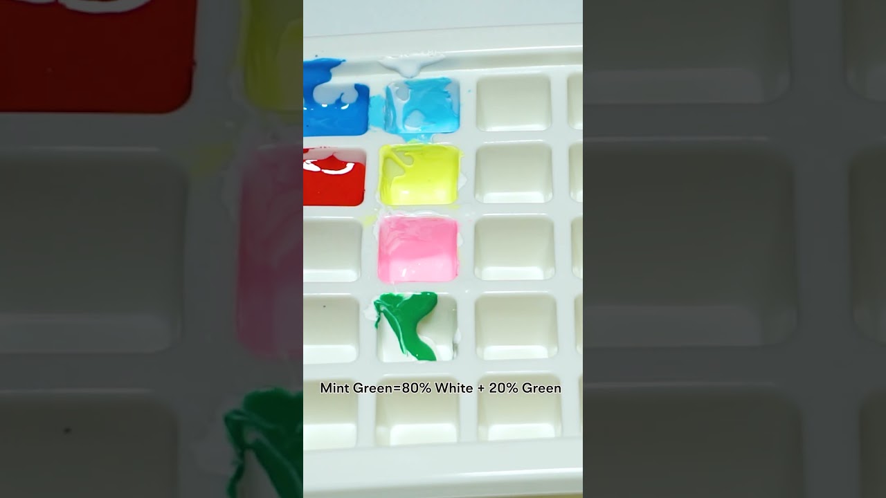 The Art of Mixing: A Journey into Mint Green  #colormixingmagic #relaxing #satisfying #asmr