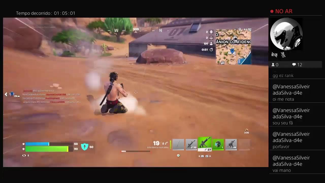 Jogando fortnite para fazer todas as Missões restante s
