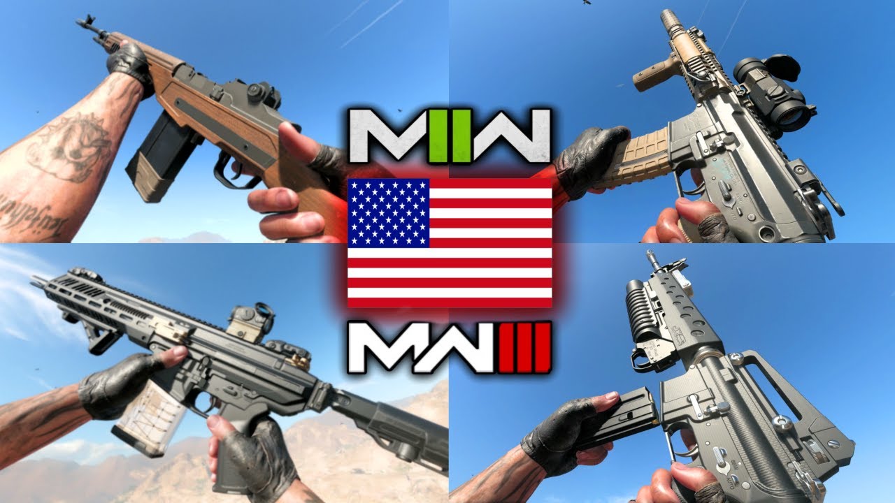 All HIDDEN Weapons Showcase in Modern Warfare 3 and Modern Warfare 2 Part 1 - ALL American Weapons
