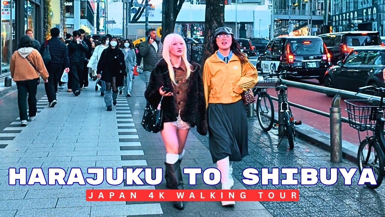 Tokyo Night Walk from Harajuku to Shibuya 🇯🇵 Neon Streets in 4K