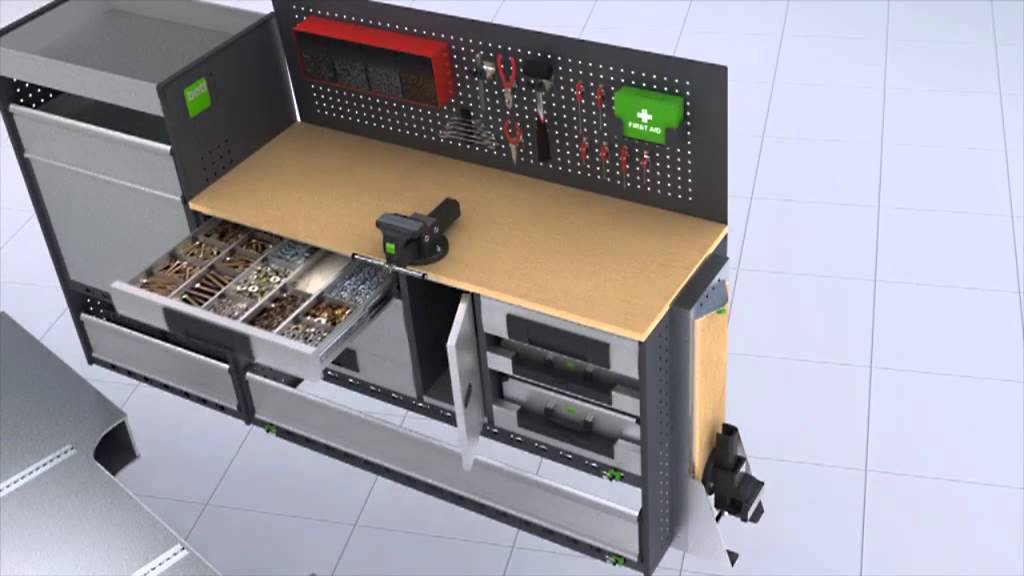 Animatie Bott Vario Bedrijfswageninrichting
