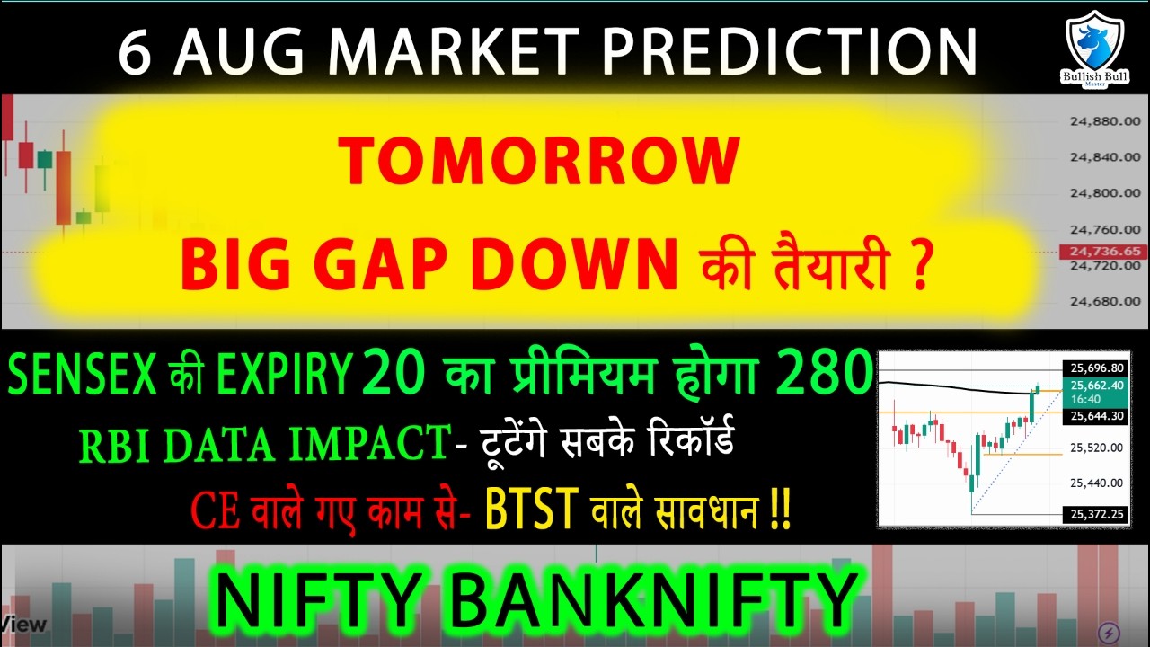 Nifty Prediction & Sensex Analysis for Tomorrow & market news | 6 Aug 2026 | 📈🚀 SENSEX EXPIRY