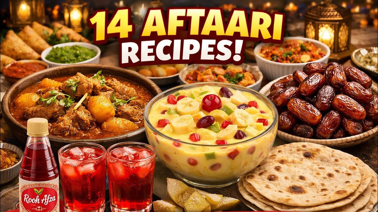 14th Aftaari Special | Aloo Gosht, Fruit Custard, Rooh Afza, Khajoor & Chapati | Ramzan Vlog