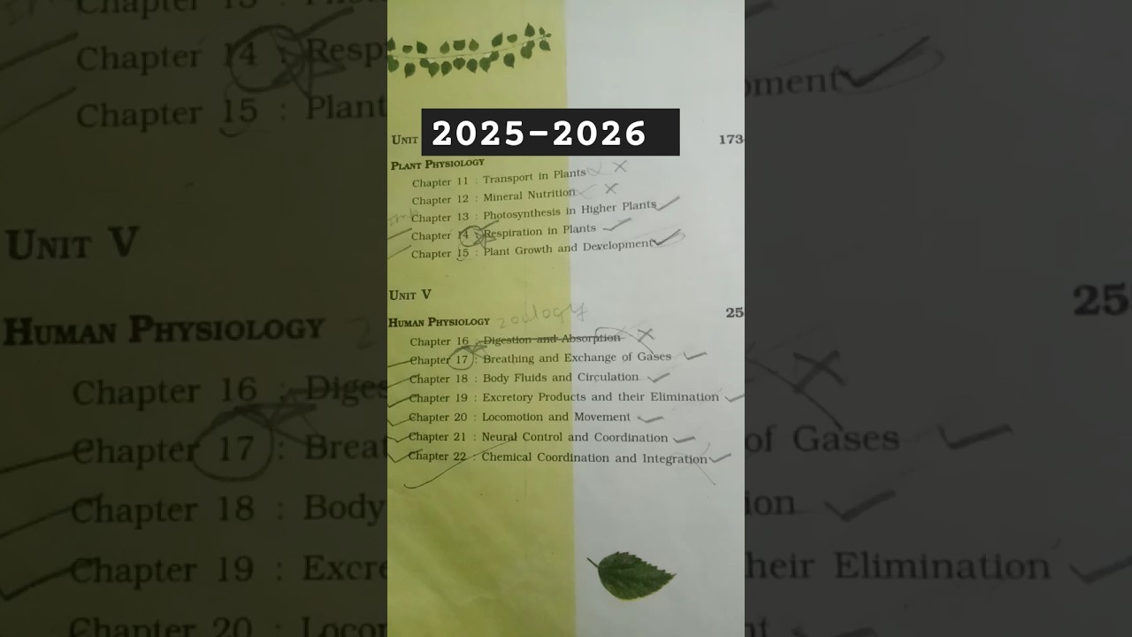 class 11 biology syllabus 2025-2026 ll #pcb #neet #biology #class11 #trending #study