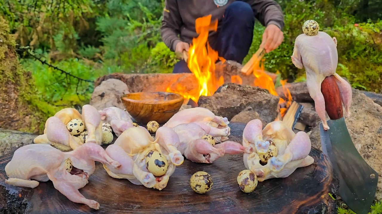 Crispy Chicken Recipe in the Wild | Outdoor Cooking in Nature