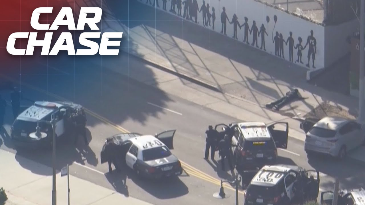 Police Chase ends in search for shooting suspects