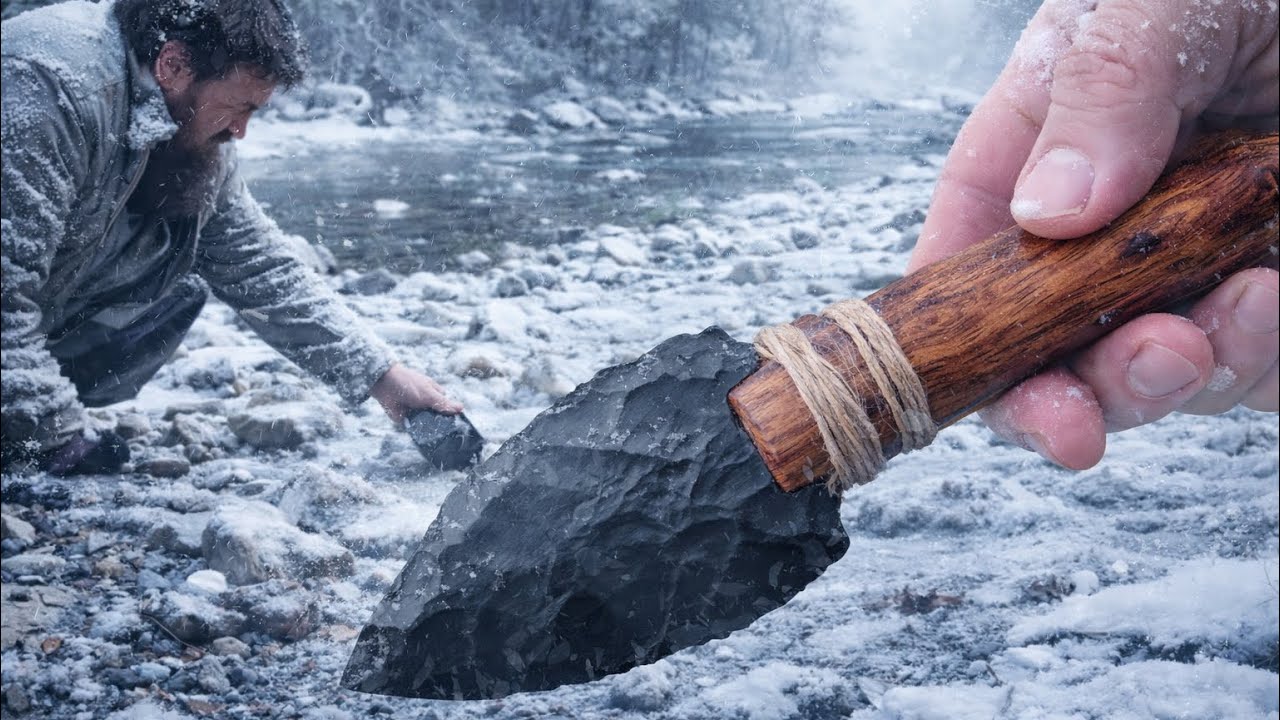 Primitive technology: How to Make a Survival Knife from a Rock.