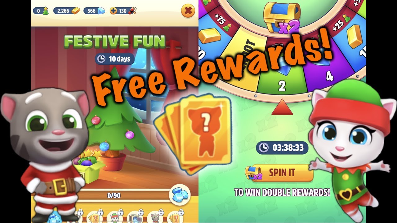 Talking Tom Gold Run - Festive Fun - Wheel Spins & Lucky Card Draws