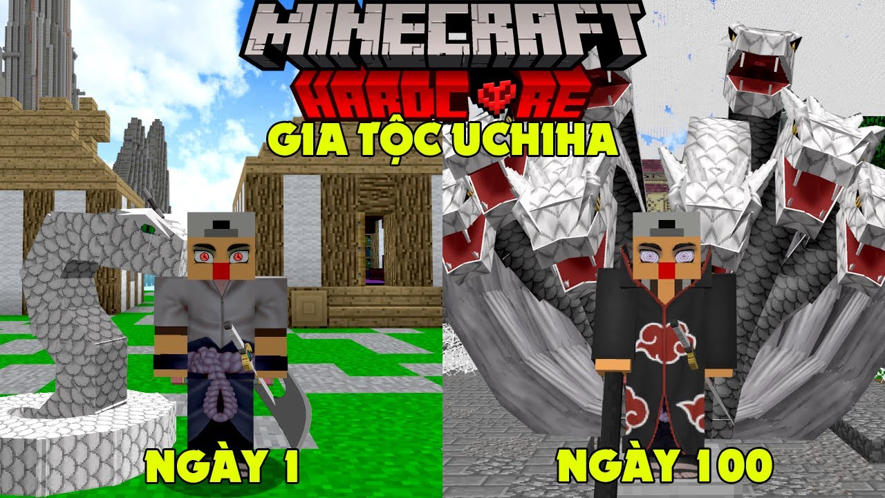 RAKYVN LÀM SASUKE SINH TỒN 100 NGÀY TRONG MINECRAFT NARUTO SIÊU KHÓ !
