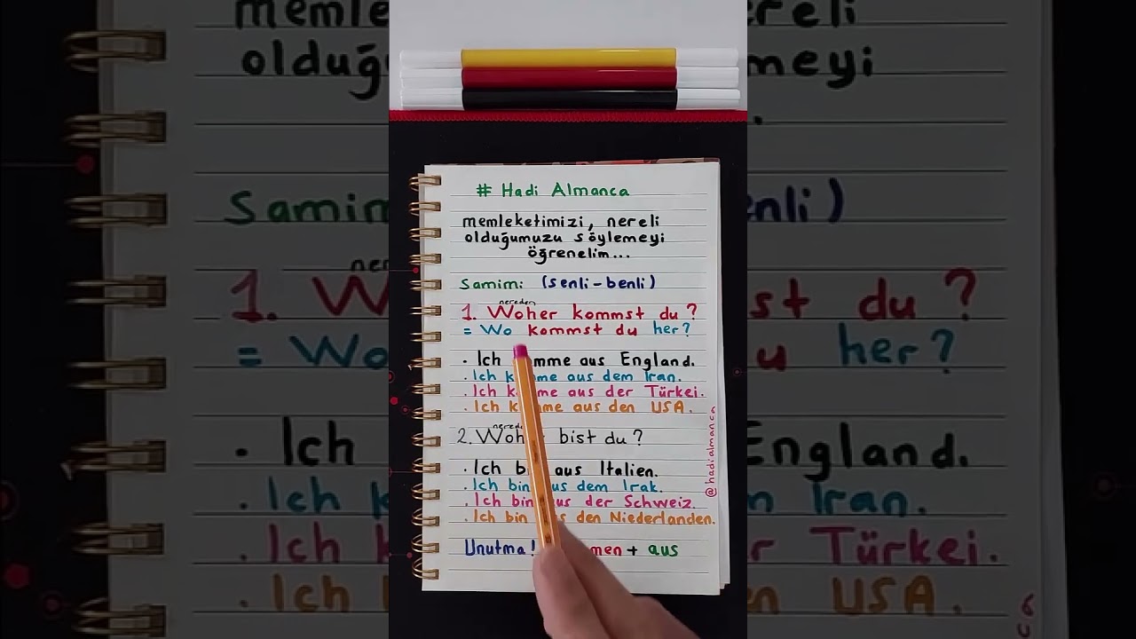 Hadi Almanca 2 dakikada birinin nereli olduğunu ve memleketini sormayı &ouml;ğrenelim. Woher kommst du?