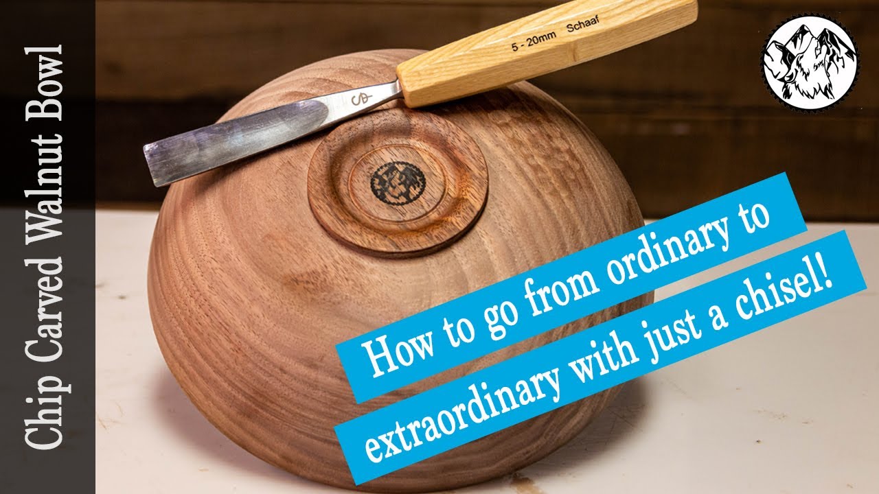 Woodturning: Chip Carved Walnut Bowl