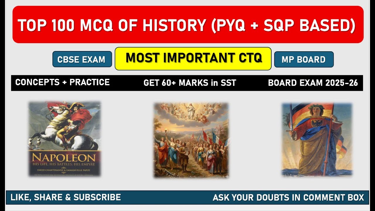TOP 100 MCQ of History from all Chapters
