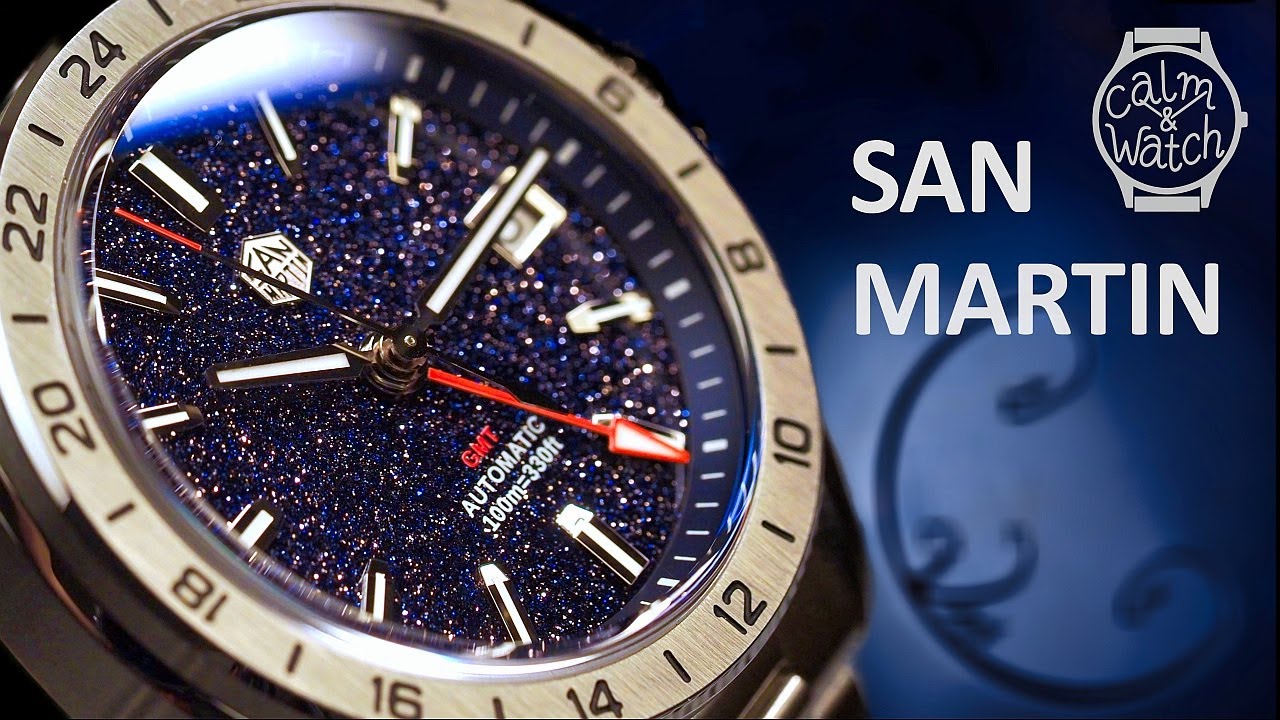 San Martin SN0129B, Aventurine, Starry Sky, NH34 GMT, 4k video and Calming Music, Calm and Watch