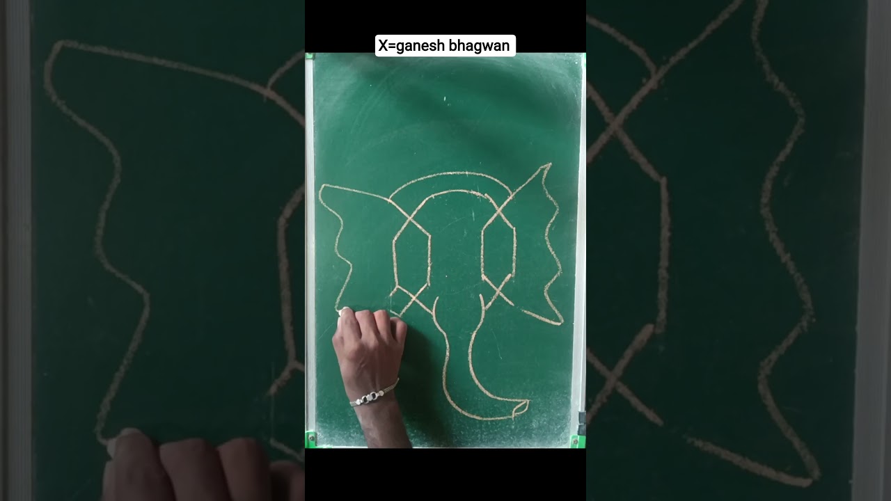 how to draw a lord ganesh with capital letter X 