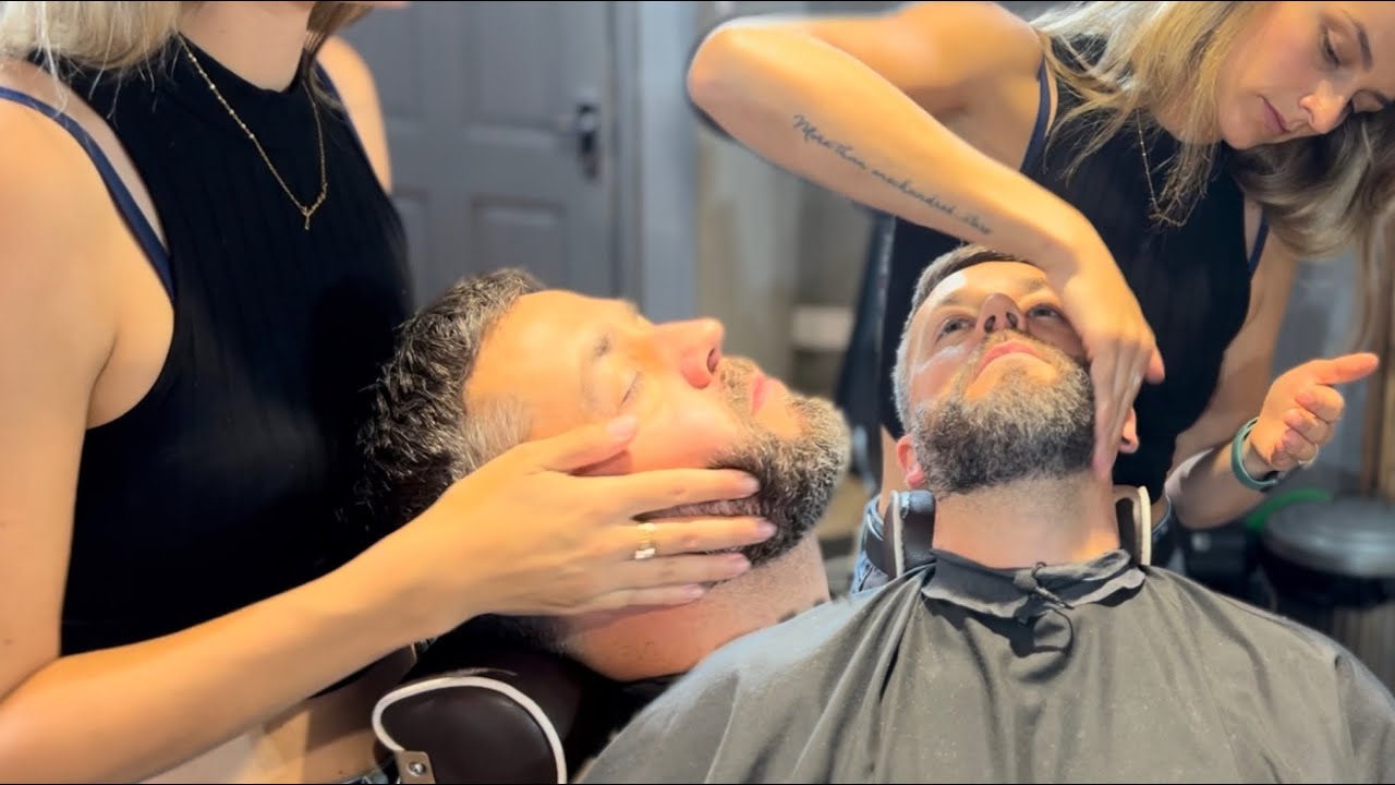 ✨ASMR ✨ Beard Massage : The Ultimate relaxation experience 💆🏻‍♂️ #asmr #asmrbarber #ladybarber