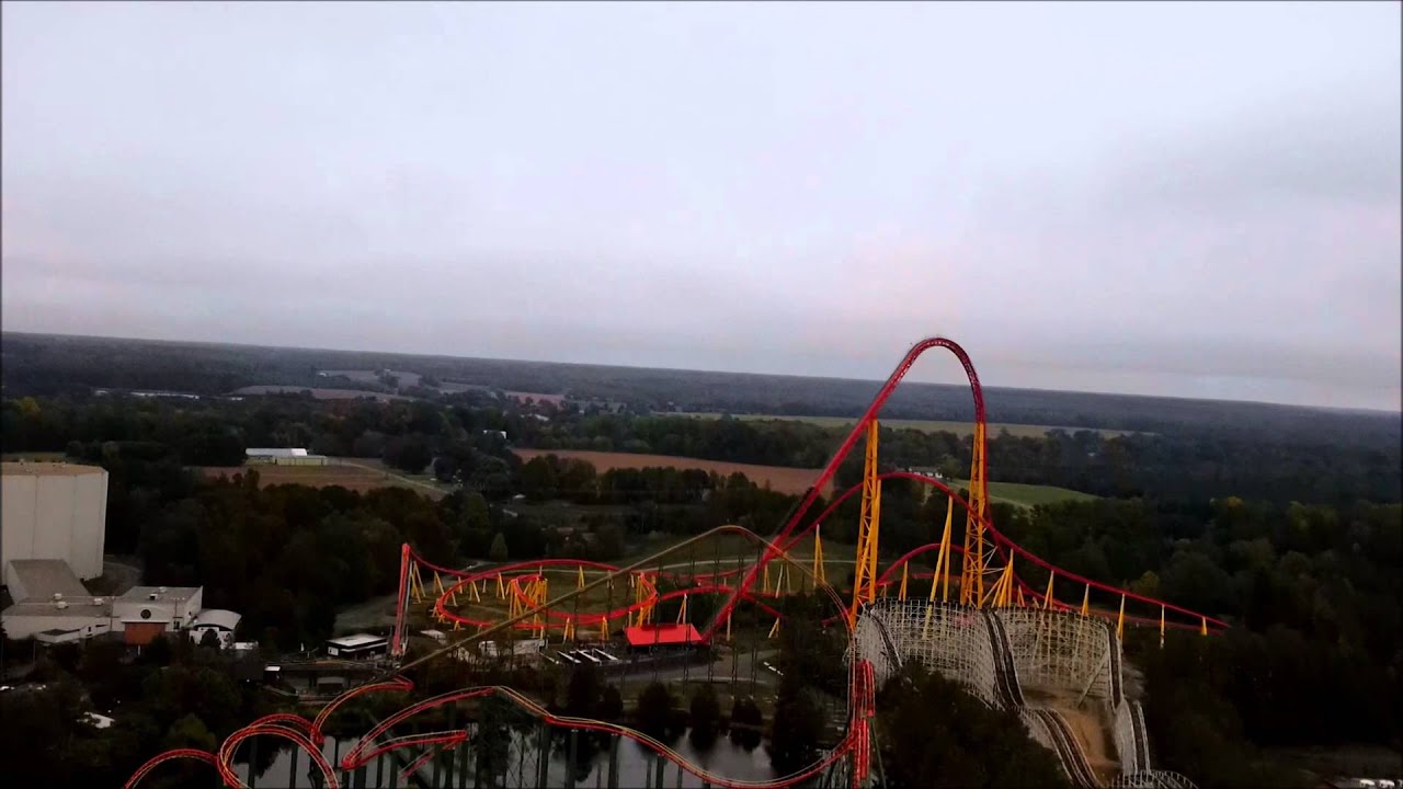 Kings Dominion: Scream Zone Drop Tower / On Ride POV / October 11, 2014 1080p