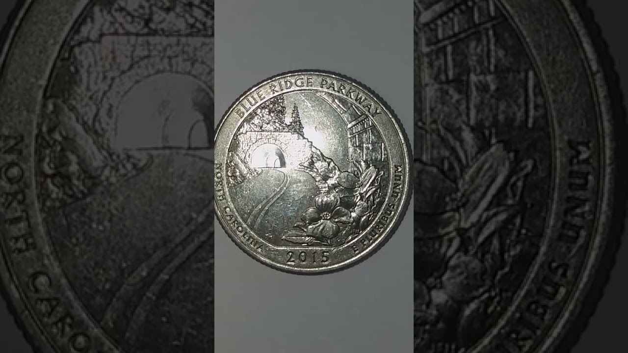 Worlf Coins US State Park Quarter North Carolina Blue Ridge Parkway 2015. Reverse Side.