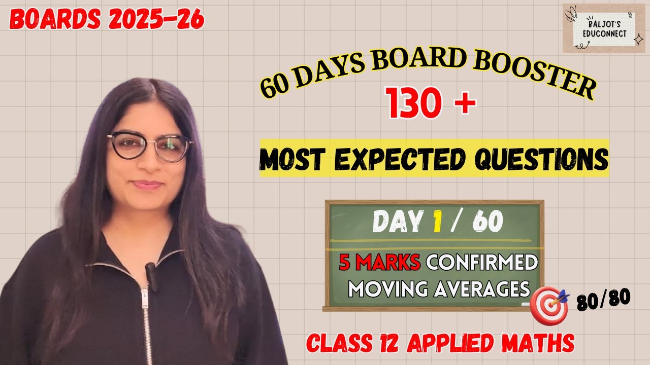 Day 1/60: Master Moving Averages  🔥 | Class 12 Applied Maths | Boards 2026