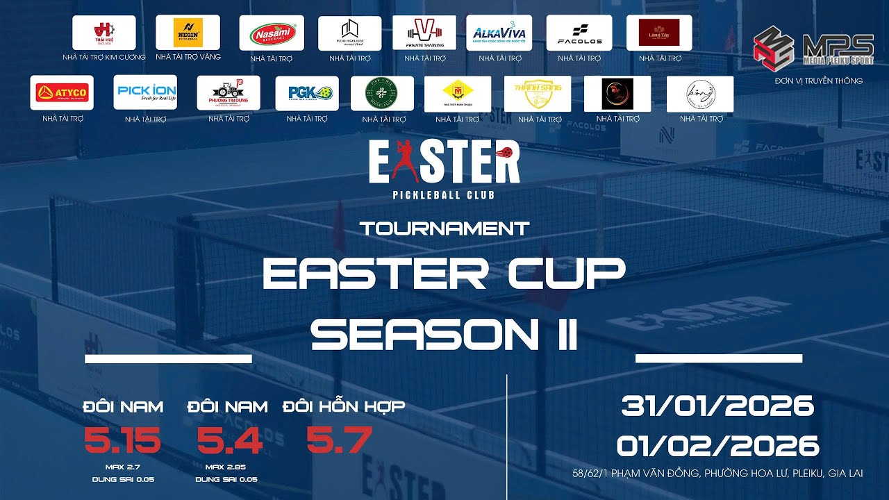 🏆  EASTER PICKLEBALL CLUB    ♻️ Nội Dung 5.7