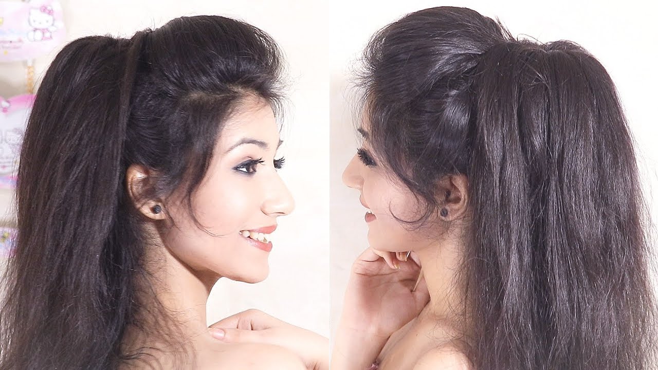 Amazing VOLUMIZED Ponytail Hairstyle | Easy Prom Ponytail Hairstyle | Messy Ponytail