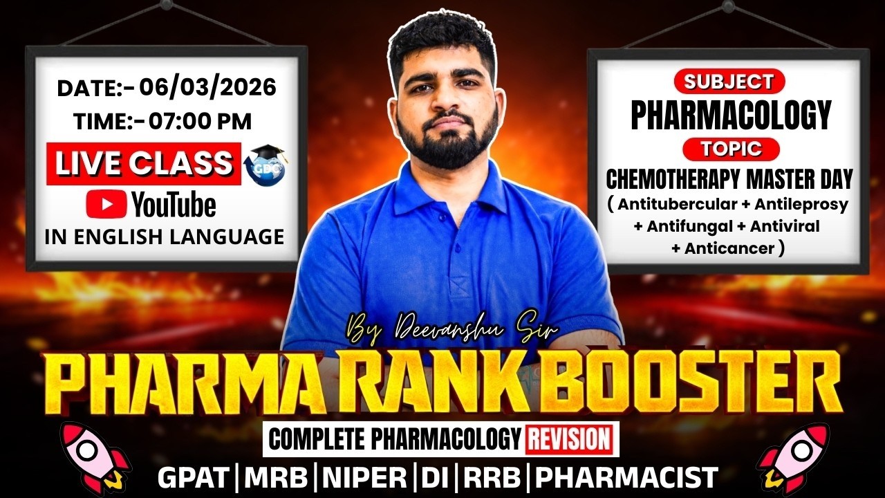 L-33 | Chemotherapy Master Day (Antitubercular, Antifungal) -  Pharmacology | Pharma Rank Booster