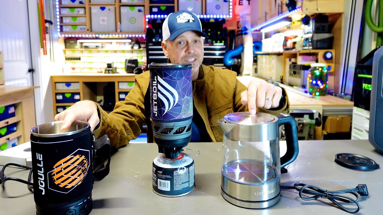 Электрочайник Stokes Voltaics Joulle против Jetboil и дешевого электрочайника Amazon.